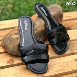 Chinelo Akazzo Dafiti Shoes Sobrepostos New Croco Preto