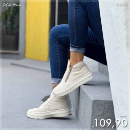 Tênis Amery Plataforma Ziper Off White CF04340