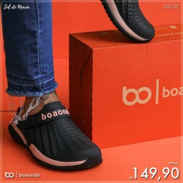 Babuche Boa Onda Flow Preto/Flamingo 2140.210.001