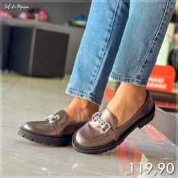 Mocassim Akazzo Tratorado Elegance Prata Velho 1632BI.17